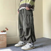 Hearujoy Vintage Corduroy Work Pants Men's Trend Casual Oversize Large Pockets Trousers Japan Cityboy Straight Wide Leg Pants
